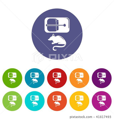 Mousetrap icons set vector color 41817493