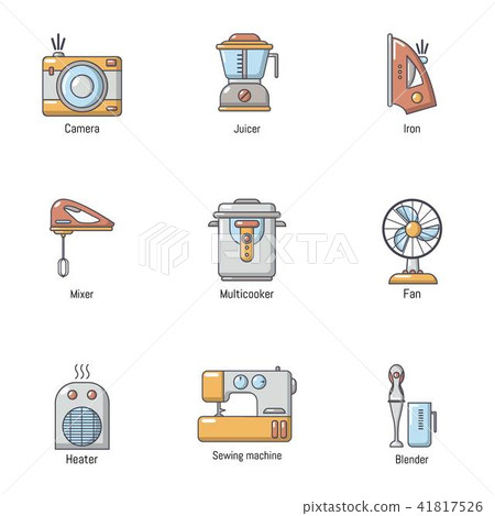 Domestic place icons set, cartoon style Domestic place icons set, cartoon style 41817526