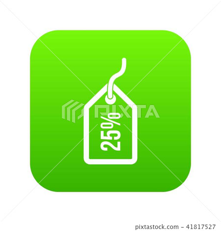 Tag with 25 discount icon digital green Tag with 25 discount icon digital green 41817527