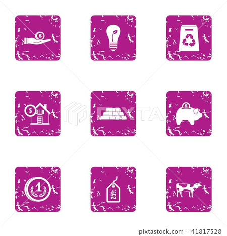 Moneybag icons set, grunge style Moneybag icons set, grunge style 41817528