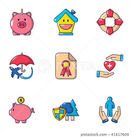 Belay icons set, cartoon style 41817609