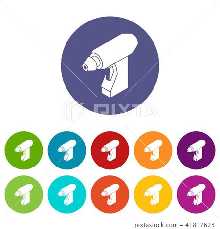 Manual welding torch icons set vector color 41817623