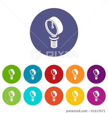 Pressure meter icons set vector color Pressure meter icons set vector color 41817671