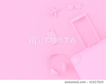 suitcase pink color 41817820