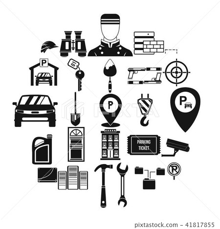 Spanner icons set, simple style Spanner icons set, simple style 41817855