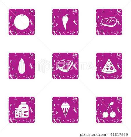 Viand icons set, grunge style 41817859