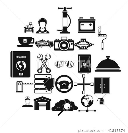 Adjustable wrench icons set, simple style 41817874