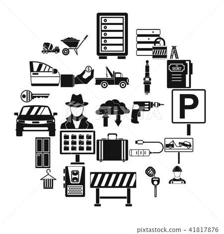 Wrench icons set, simple style Wrench icons set, simple style 41817876