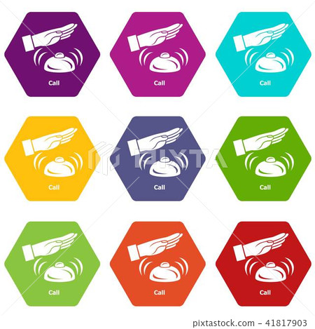 Hotel bell icons set 9 vector 41817903