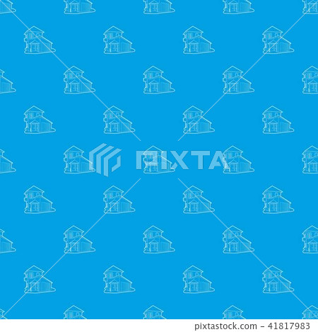 Modern house pattern vector seamless blue Modern house pattern vector seamless blue 41817983