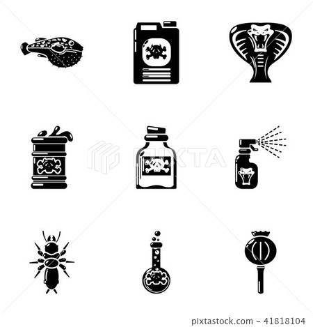 Venom icons set, simple style Venom icons set, simple style 41818104