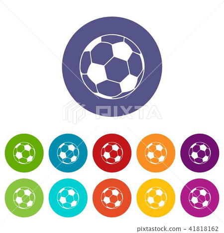 Soccer ball icons set vector color 41818162