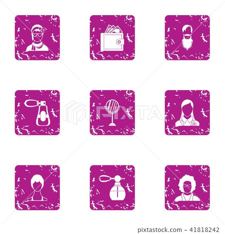 Fragrance icons set, grunge style - Stock Illustration [41818242] - PIXTA