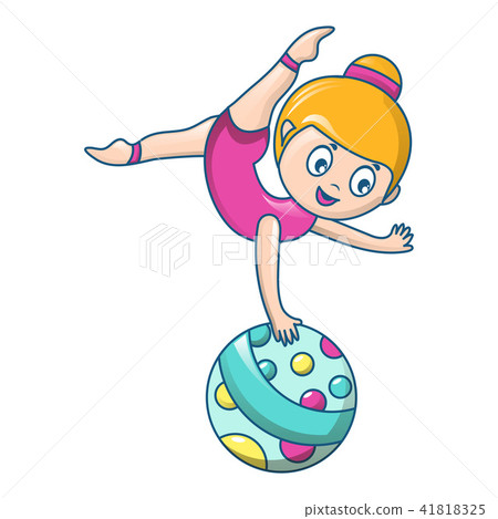 Woman acrobat icon, cartoon style 41818325