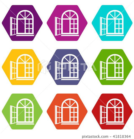 Window frame icons set 9 vector - Stock Illustration [41818364] - PIXTA