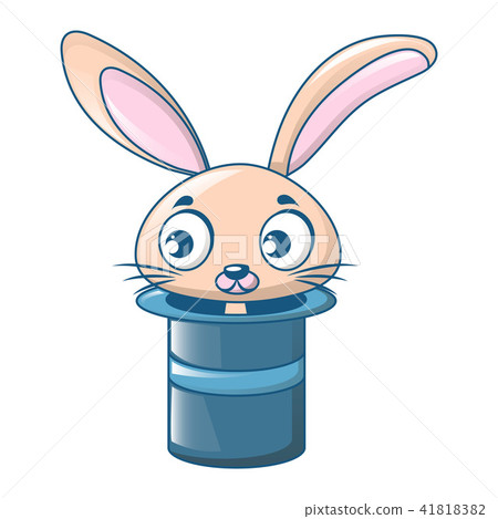 Rabbit in top hat icon, cartoon style Rabbit in top hat icon, cartoon style 41818382
