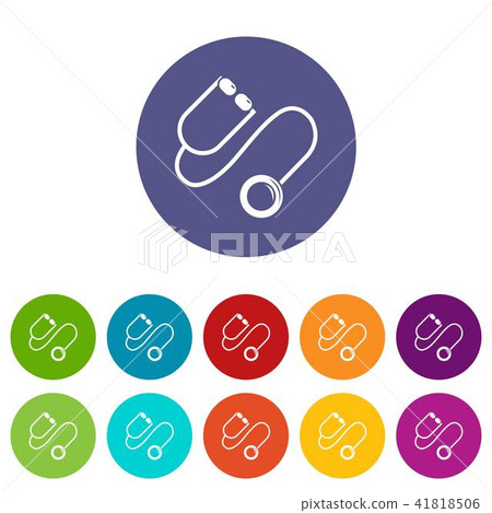 Stethoscope icons set vector color Stethoscope icons set vector color 41818506
