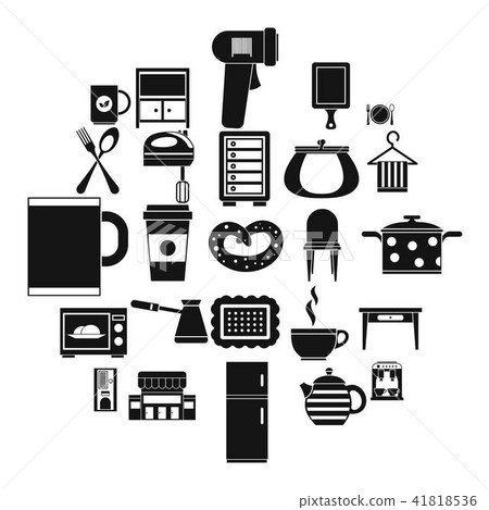 Kitchen icons set, simple style 41818536