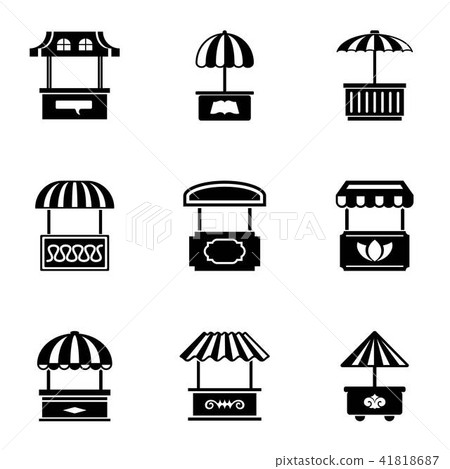 Little shop icons set, simple style Little shop icons set, simple style 41818687