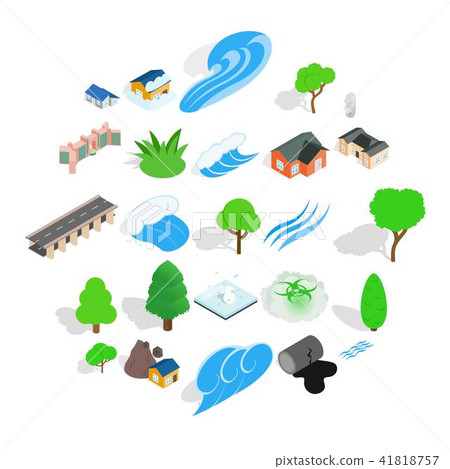 Urban landscape icons set, isometric style Urban landscape icons set, isometric style 41818757