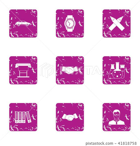 Literate icons set, grunge style Literate icons set, grunge style 41818758