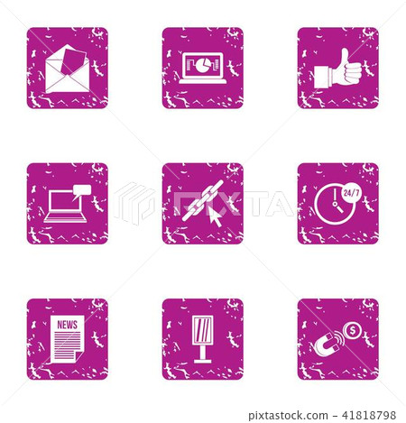 Novelty icons set, grunge style Novelty icons set, grunge style 41818798