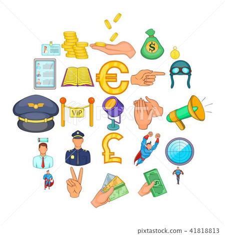 Handling icons set, cartoon style Handling icons set, cartoon style 41818813