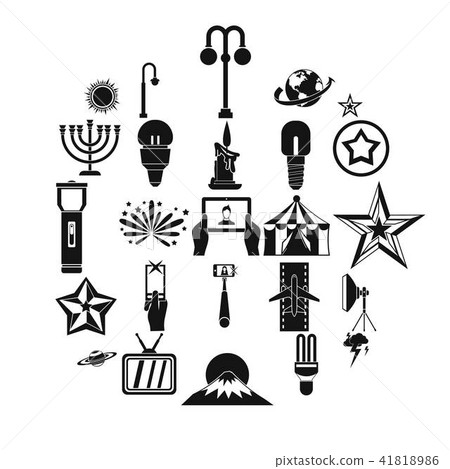 Blaze icons set, simple style Blaze icons set, simple style 41818986