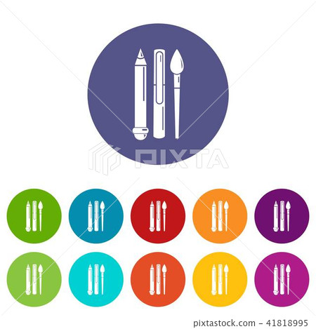 Stationery icons set vector color 41818995