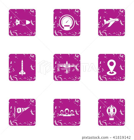 Air service icons set, grunge style - Stock Illustration [41819142] - PIXTA