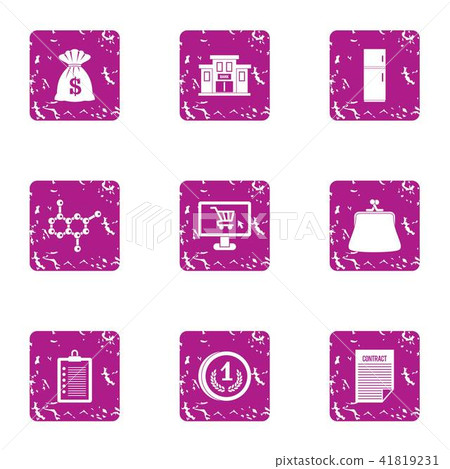 Investing in science icons set, grunge style Investing in science icons set, grunge style 41819231