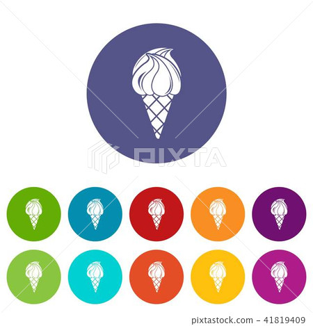 Wafer ice cream icons set vector color Wafer ice cream icons set vector color 41819409