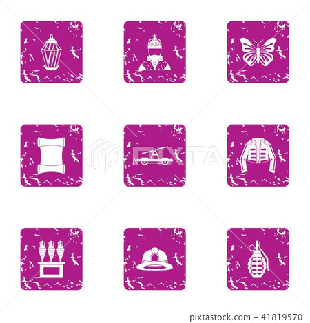 Meddling icons set, grunge style Meddling icons set, grunge style 41819570