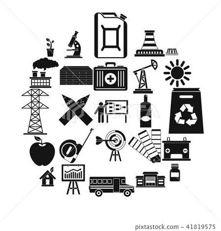 Charge icons set, simple style 41819575