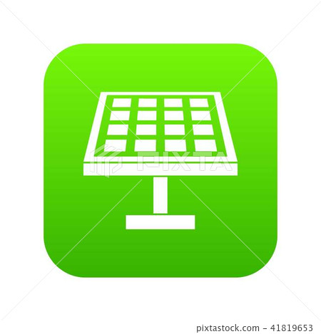 Solar energy panel icon digital green 41819653