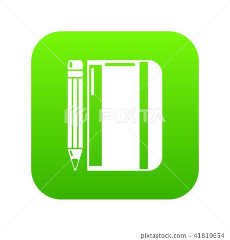 Notepad pencil icon, simple black style 41819654