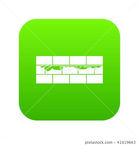 Brick wall icon digital green 41819663