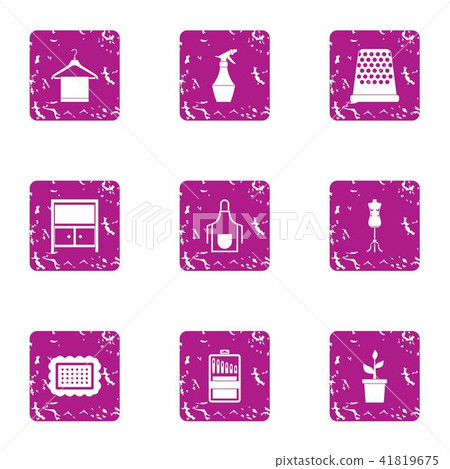Speakeasy icons set, grunge style 41819675