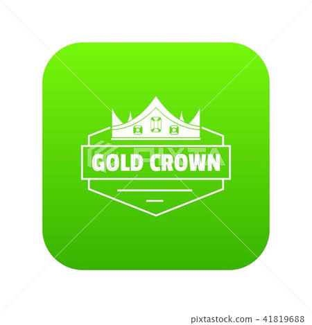 Jewelry crown icon green vector 41819688