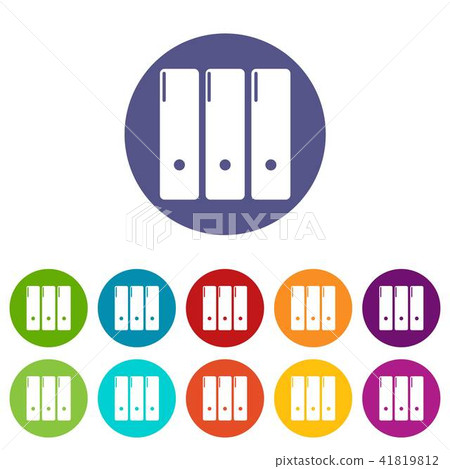 Office folder icons set vector color - Stock Illustration [41819812 ...