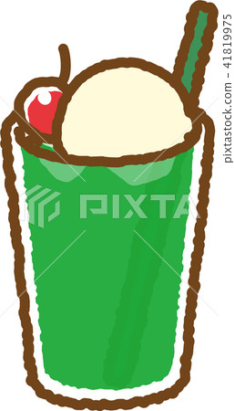 Melon soda (green straw) 41819975