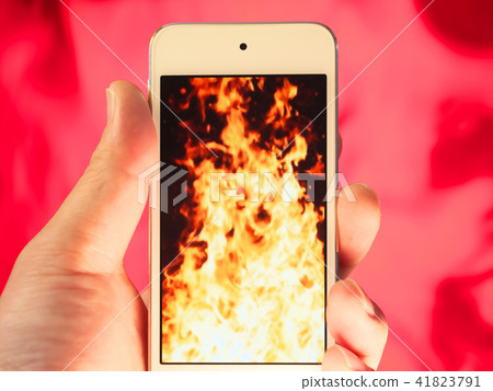 Smartphone and flame Smartphone and flame 41823791