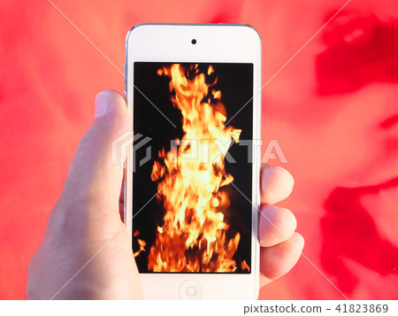 Smartphone and flame Smartphone and flame 41823869