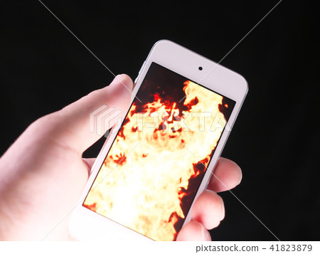 Smartphone and flame Smartphone and flame 41823879