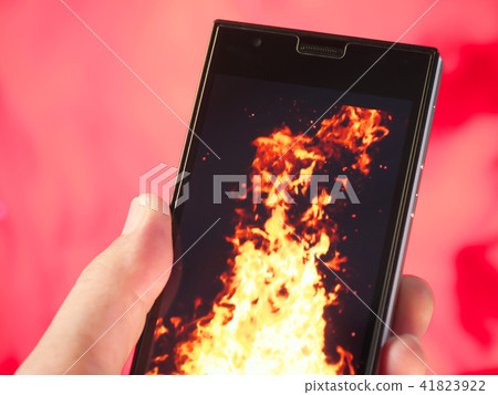 Smartphone and flame Smartphone and flame 41823922
