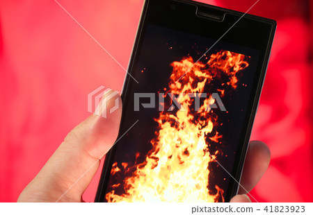 Smartphone and flame Smartphone and flame 41823923