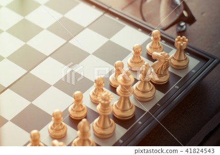 Chess pieces setting on chess board game. 41824543