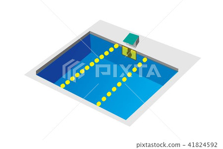 Swimming competition pool - Stock Illustration [41824592] - PIXTA
