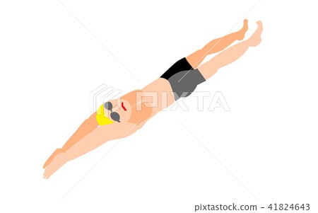 水泳選手　水泳競技　スイマー　背泳ぎ 41824643