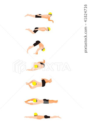 游泳比賽游泳運動員轉彎 41824716